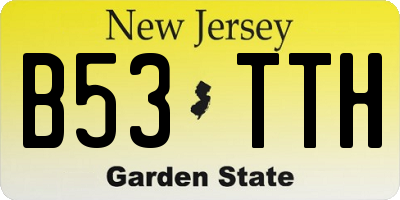 NJ license plate B53TTH