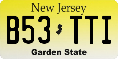NJ license plate B53TTI