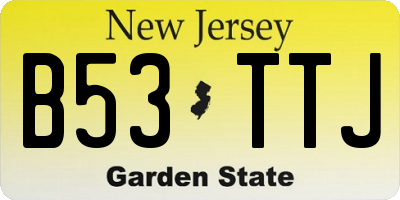 NJ license plate B53TTJ