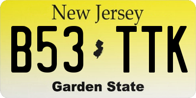 NJ license plate B53TTK