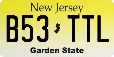 NJ license plate B53TTL