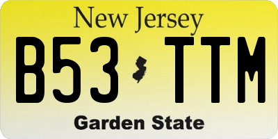 NJ license plate B53TTM