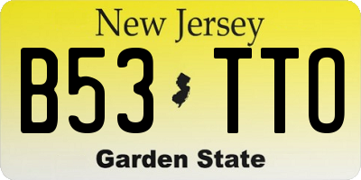 NJ license plate B53TTO