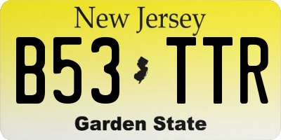 NJ license plate B53TTR
