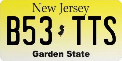NJ license plate B53TTS