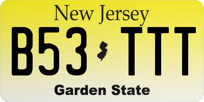 NJ license plate B53TTT