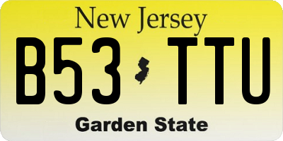 NJ license plate B53TTU