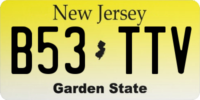 NJ license plate B53TTV