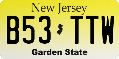 NJ license plate B53TTW