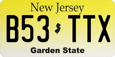 NJ license plate B53TTX