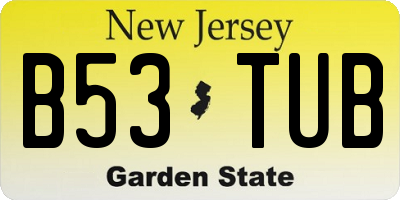 NJ license plate B53TUB