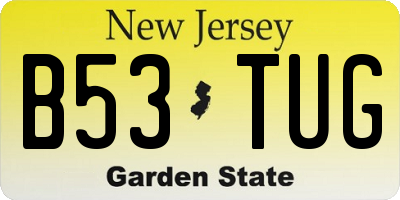 NJ license plate B53TUG