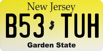 NJ license plate B53TUH