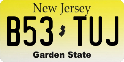 NJ license plate B53TUJ