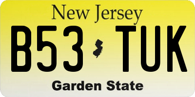 NJ license plate B53TUK