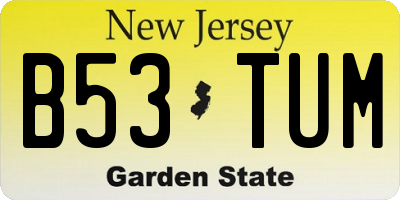 NJ license plate B53TUM