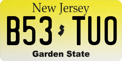 NJ license plate B53TUO