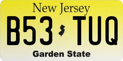 NJ license plate B53TUQ