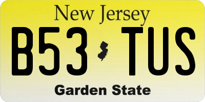 NJ license plate B53TUS
