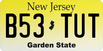 NJ license plate B53TUT
