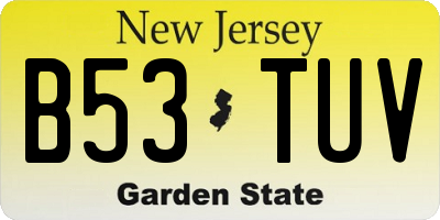 NJ license plate B53TUV