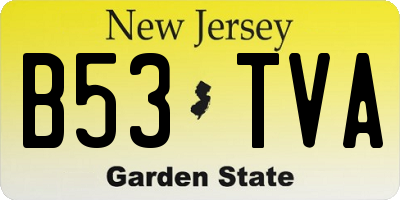 NJ license plate B53TVA