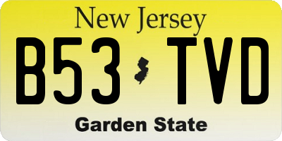 NJ license plate B53TVD