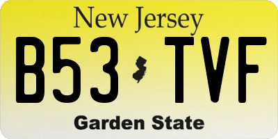 NJ license plate B53TVF