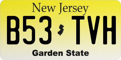 NJ license plate B53TVH