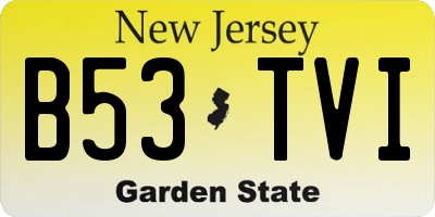 NJ license plate B53TVI