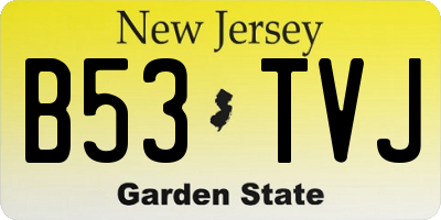 NJ license plate B53TVJ