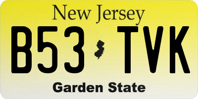 NJ license plate B53TVK