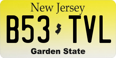 NJ license plate B53TVL