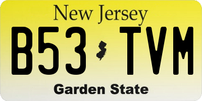 NJ license plate B53TVM