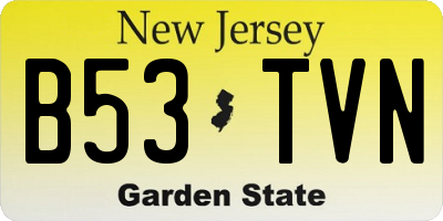 NJ license plate B53TVN