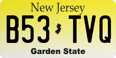 NJ license plate B53TVQ