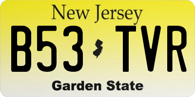 NJ license plate B53TVR