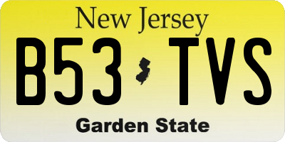 NJ license plate B53TVS
