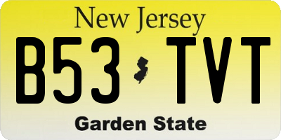 NJ license plate B53TVT