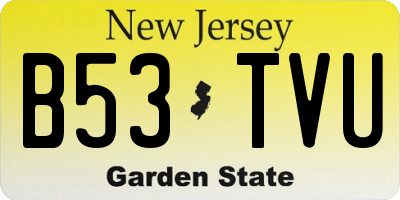 NJ license plate B53TVU