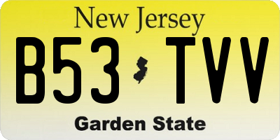 NJ license plate B53TVV