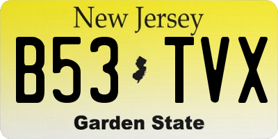 NJ license plate B53TVX