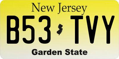 NJ license plate B53TVY