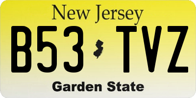 NJ license plate B53TVZ