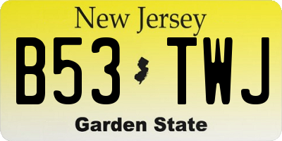 NJ license plate B53TWJ