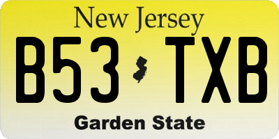 NJ license plate B53TXB