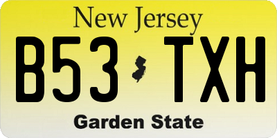 NJ license plate B53TXH