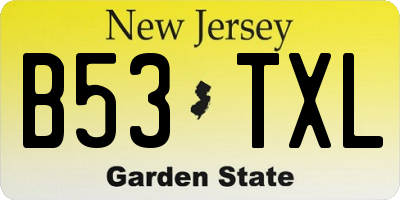 NJ license plate B53TXL
