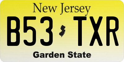 NJ license plate B53TXR