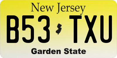 NJ license plate B53TXU